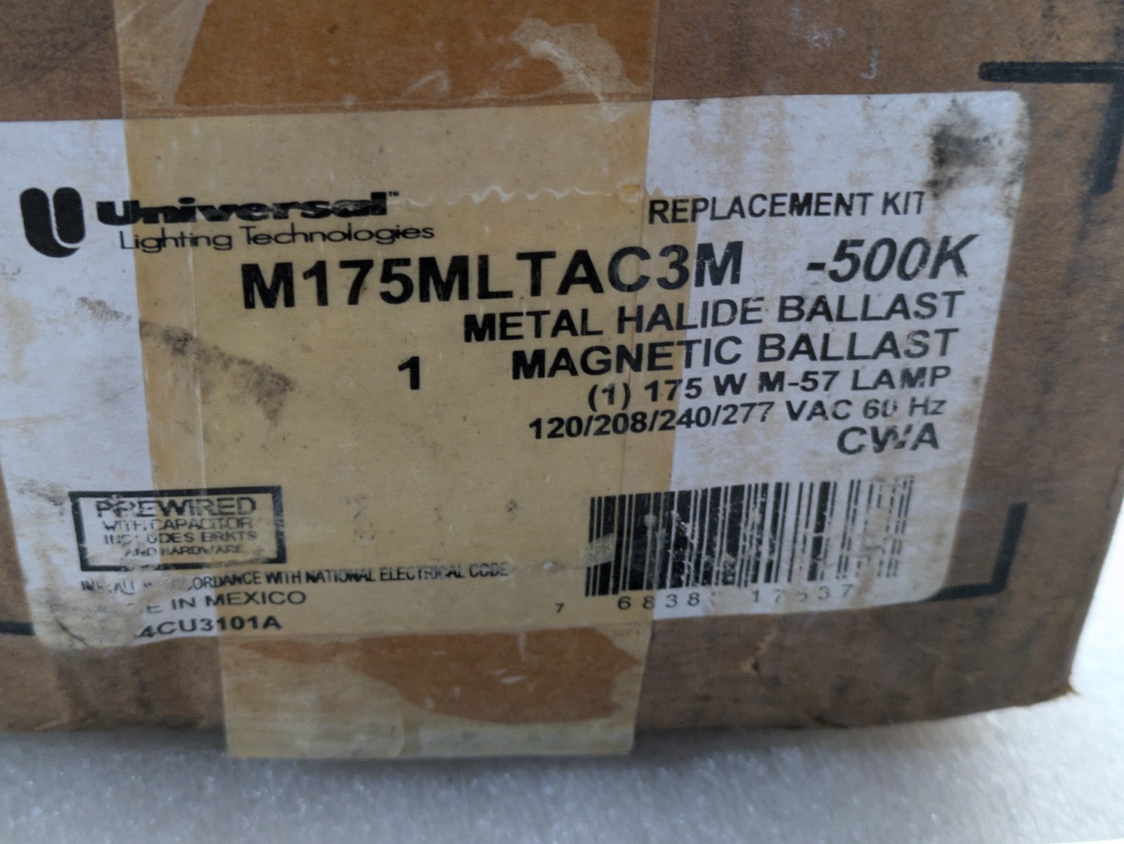 Universal M175MLTAC3M-500K 175 Watt MH M57 HID Ballast Kit 120-277V 4 Tap