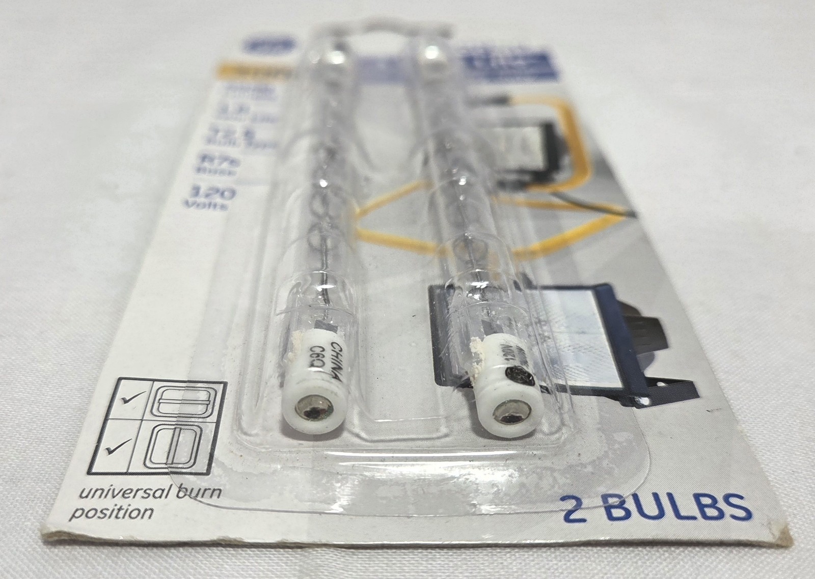 GE Lighting New 2-Pk 300-Watt Quartz Line Halogen Heavy-Duty Lamps