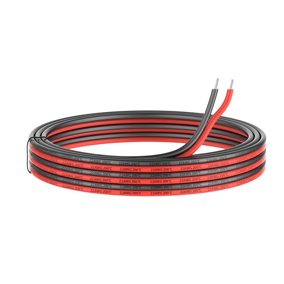 22 AWG Silicone Wire – 10ft Flexible Tinned Copper (Black & Red Options)