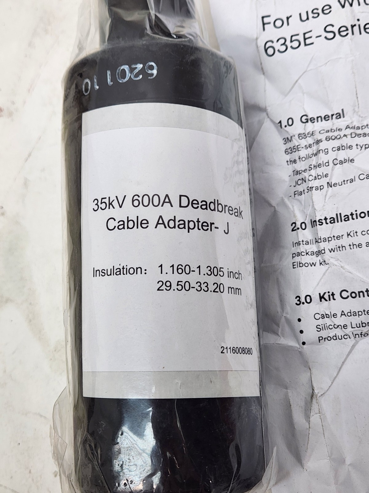 Eaton Cooper Power Systems CA635E Loadbreak Cable Adapter 600A 35kV
