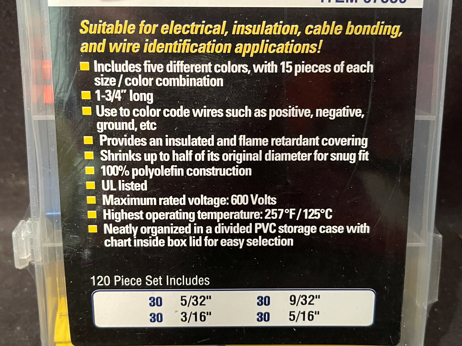 120 Heat Shrink Wire Wrap Assortment Cable Sleeve Color Coded Electrical Tubes