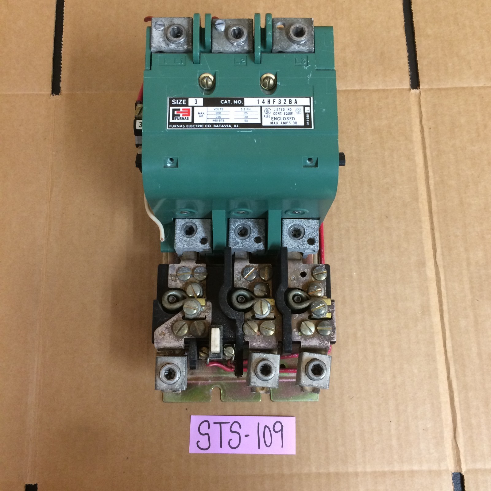 FURNAS 14HF32BA SIZE 3 STARTER / 200/230V COIL / 3PH / 25-50HP 90AMP Max