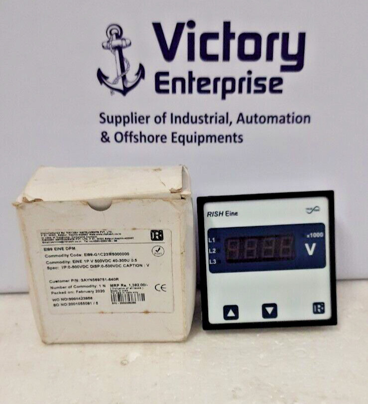 Rishabh Rish Eine 3V Voltage DPM Input 100-500 VL-L , P/N- 3AYN569751-620R