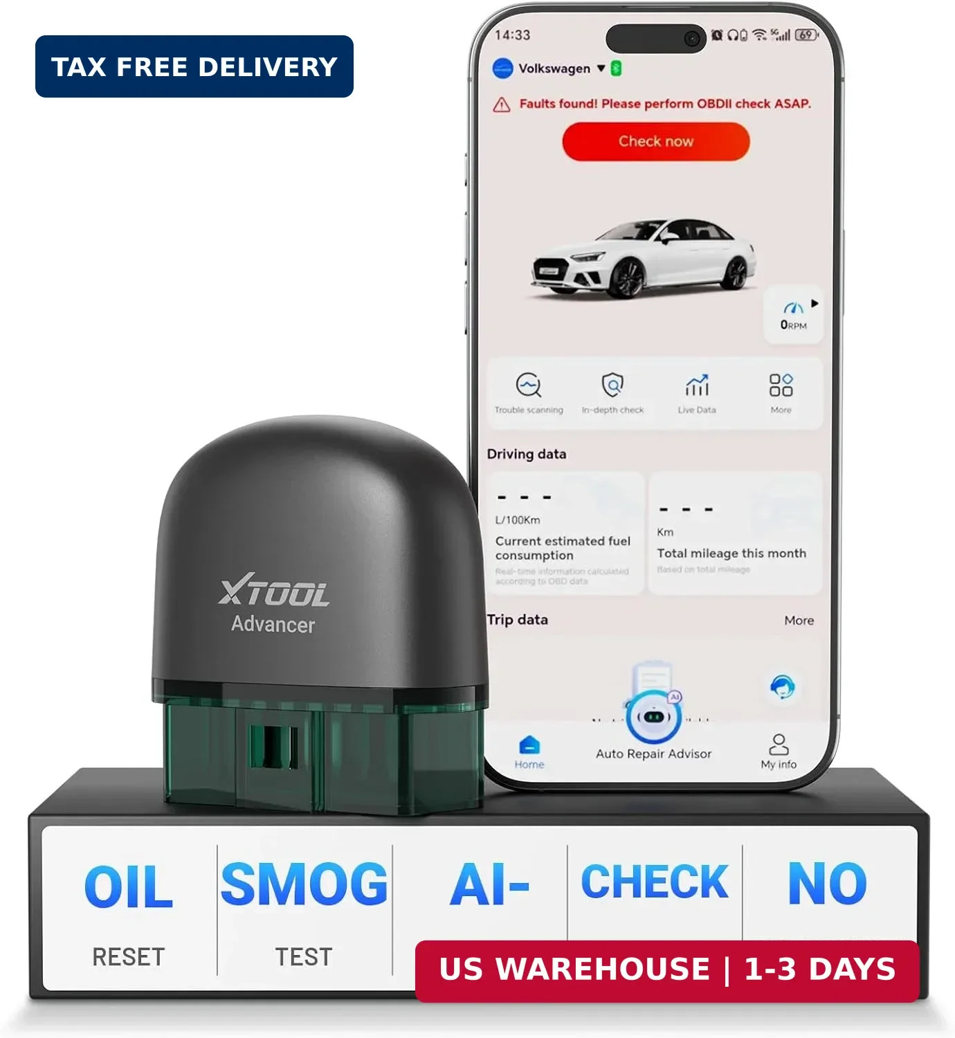 XTOOL AD20 Pro OBD2 Scanner Diagnostic Tool Wireless Car Code Reader for iPhone&