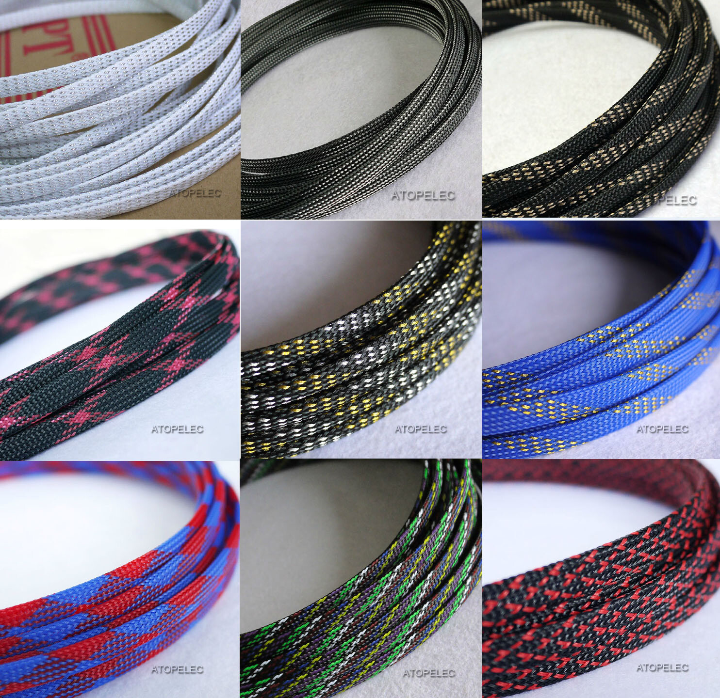 5M TIGHT Braided PET Expandable Sleeving Cable Wire Sheath Mesh Loom 2-16mm Wide