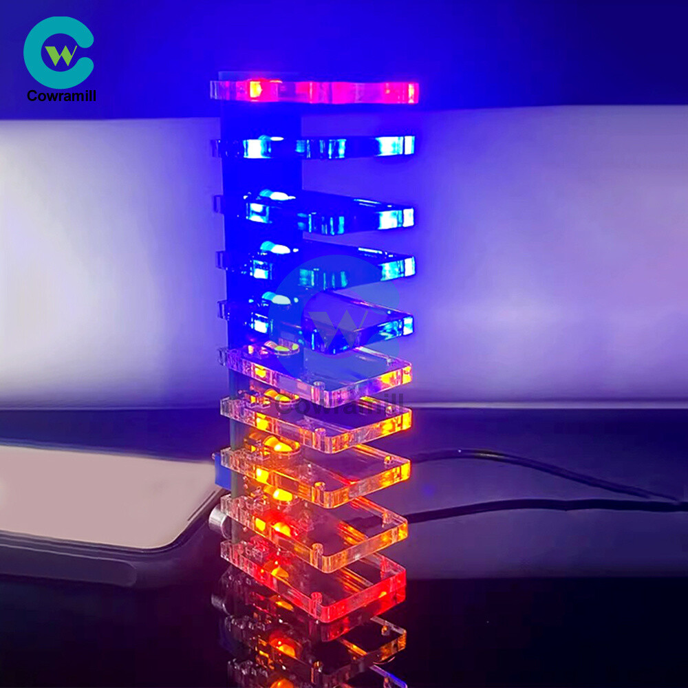 DIY LED Music Spectrum Electronic Kit Crystal Column Audio Display LM339 LM358