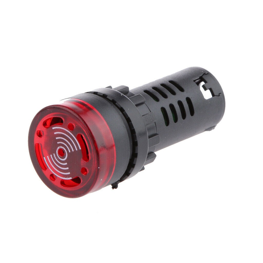 2 Pack Level 3 12V Red LED Buzzer Alarm Signal Indicator Flash Light Panel Mount