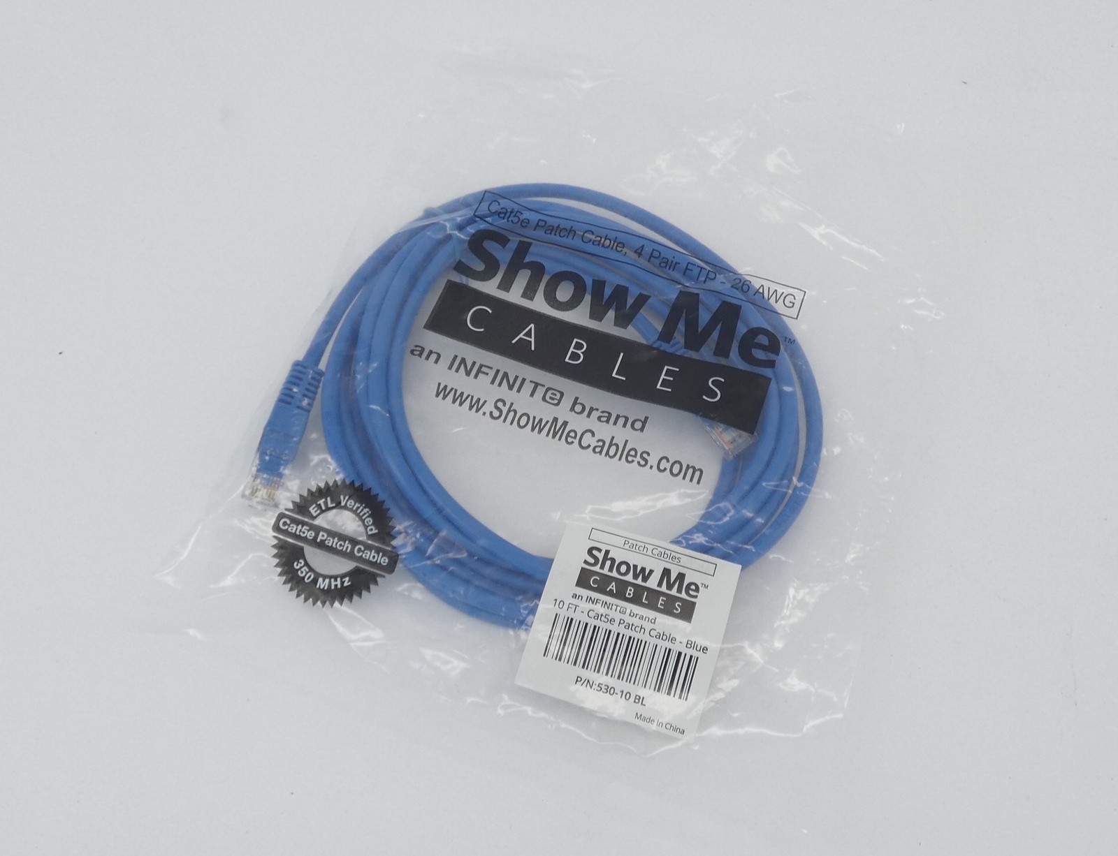 Show Me Cables 530-10 BL Cat5e Blue Patch Cable 10′ – NEW Surplus!