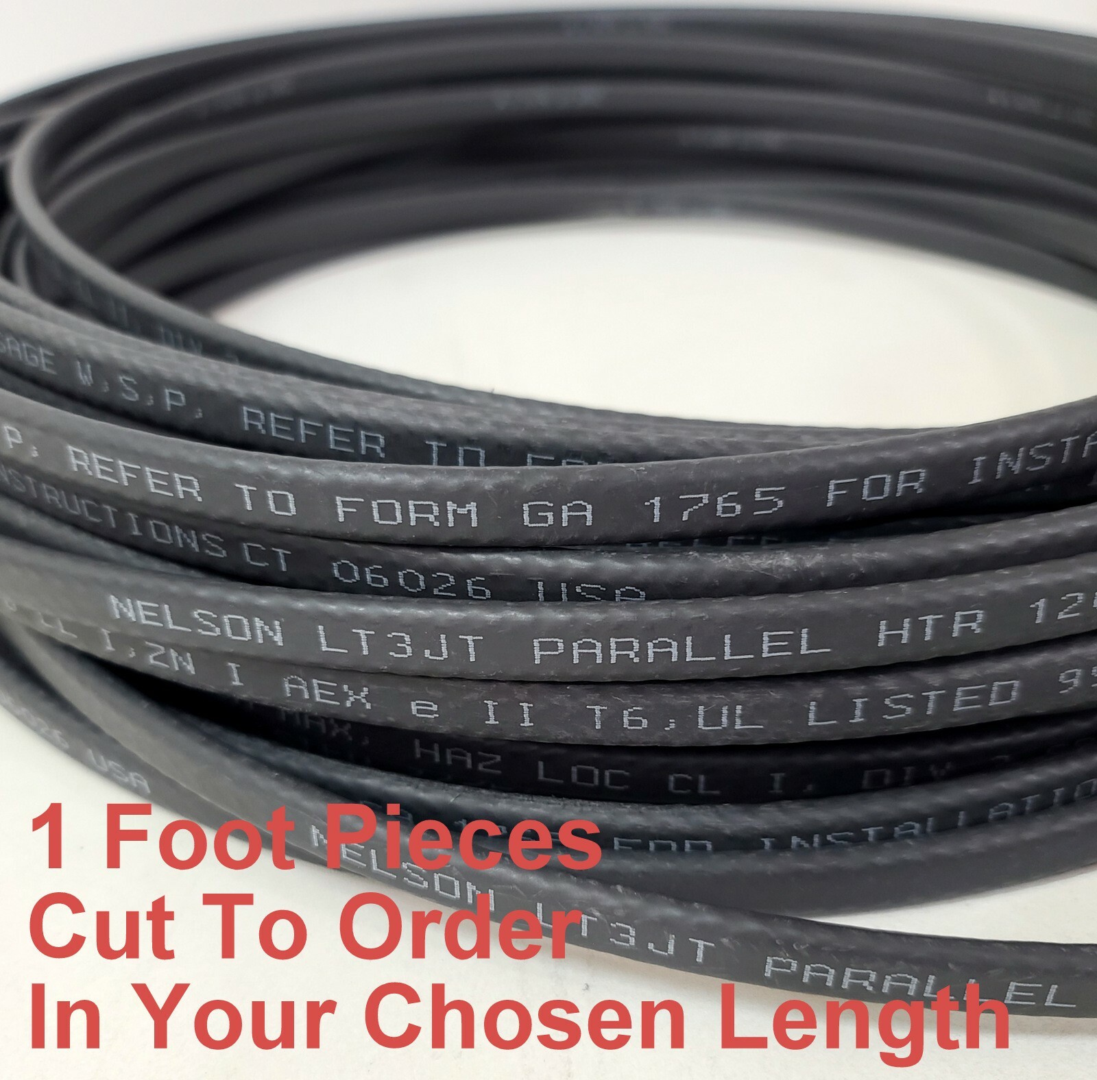 By The Foot – Nelson LT3JT Heat Trace SRHC LT 3W 120V w/ TPR Jacket Metal Braid