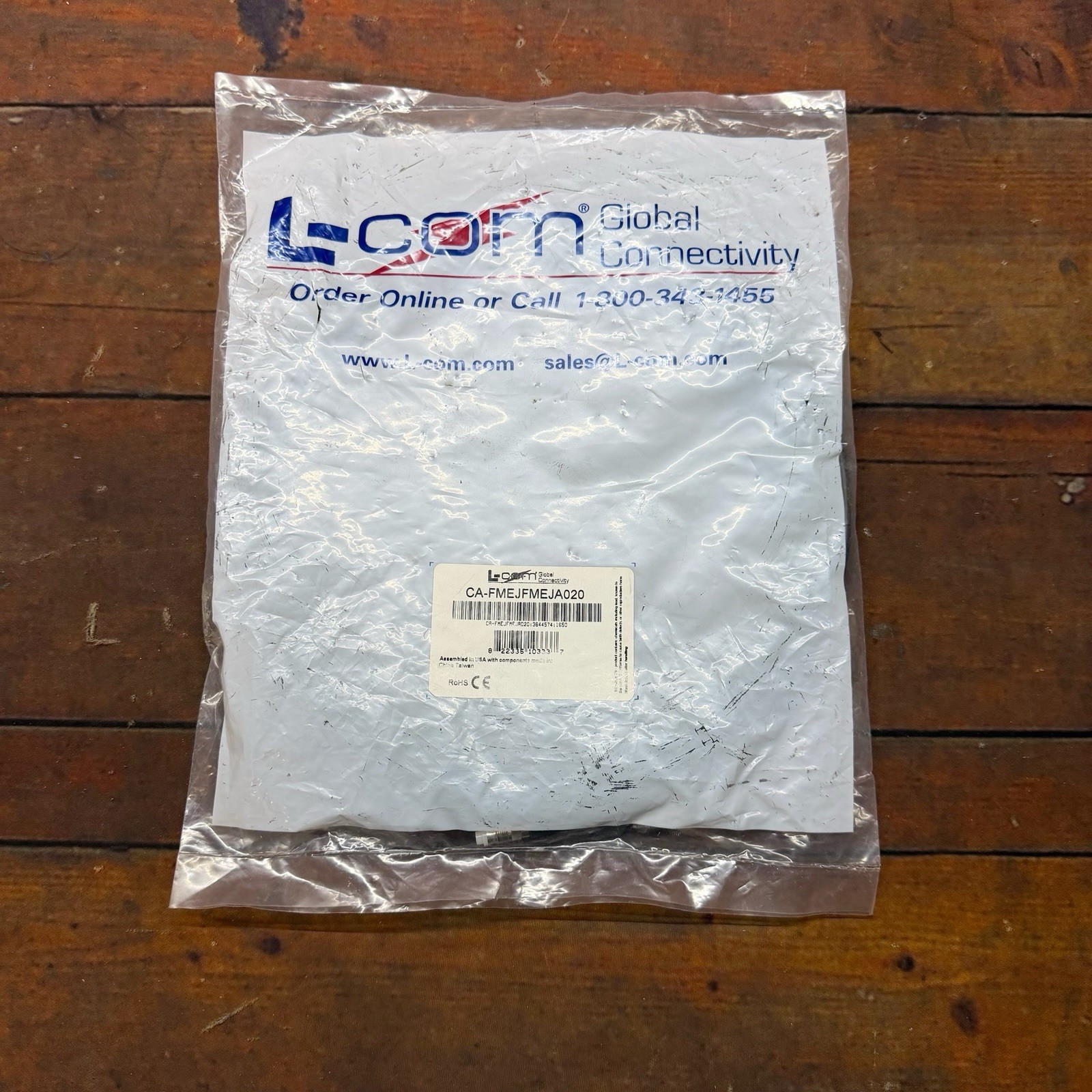 L-Com CA-FMEJFMEJA020 20ft 195 Series FME Jack to FME Jack Coax Cable NOS