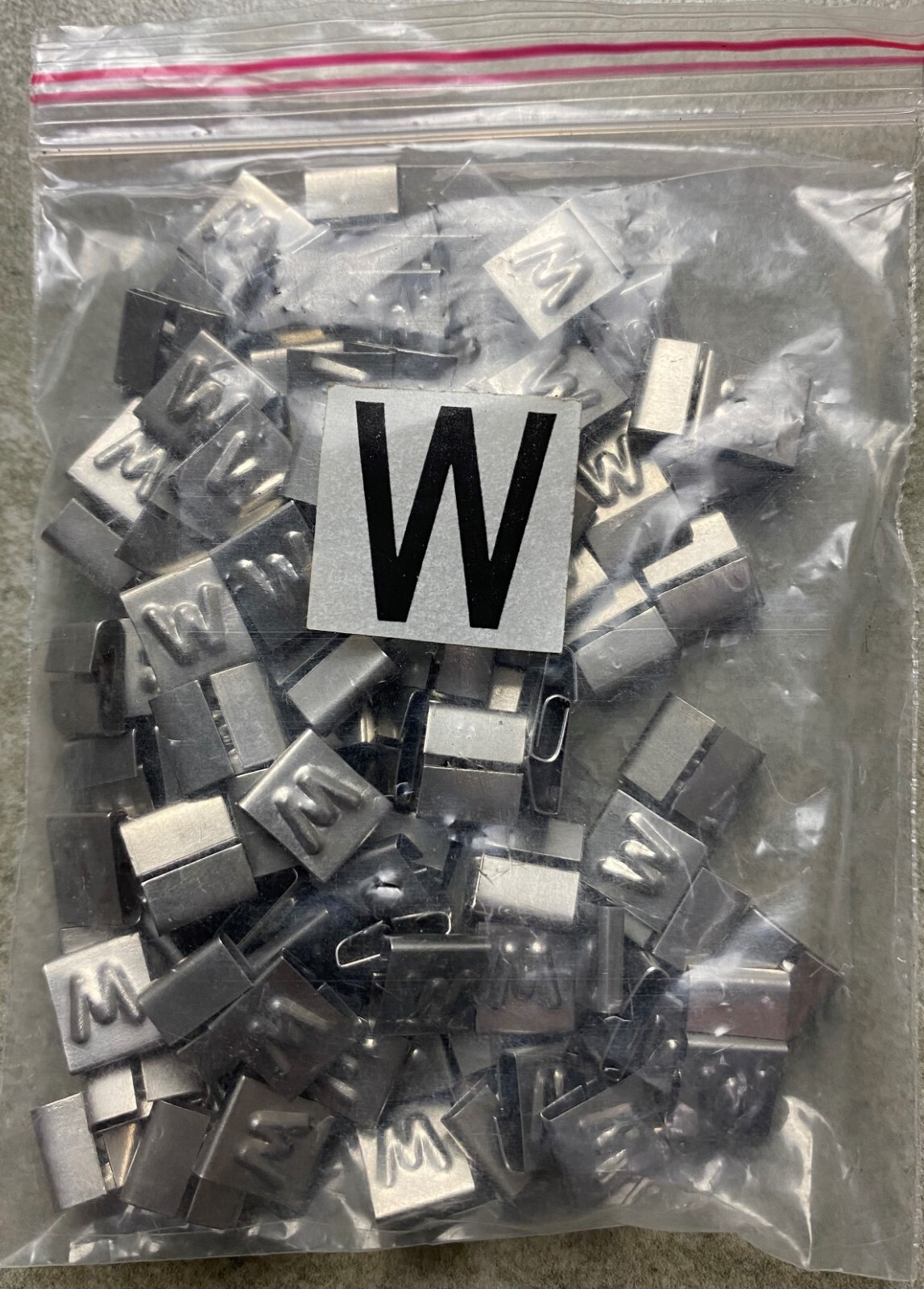 HAYATA ID-W, Stainless Steel Cable Marker 316SS, Symbol “W” , 100 Pc’s Pkt