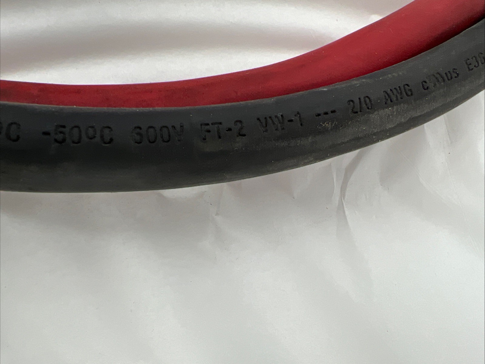 2/0 Gauge Pure Copper Ultra Flexible Welding & Battery Cable Black & Red w Lug