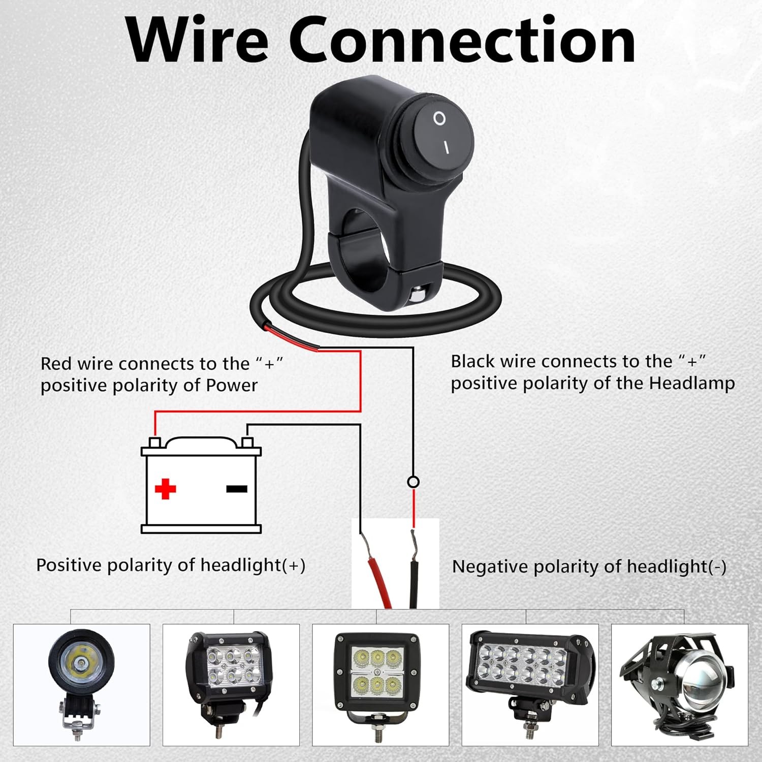 Motorcycle Handlebar Switch 12V, Waterproof Motorcycle Light Toggle Switch | Alu
