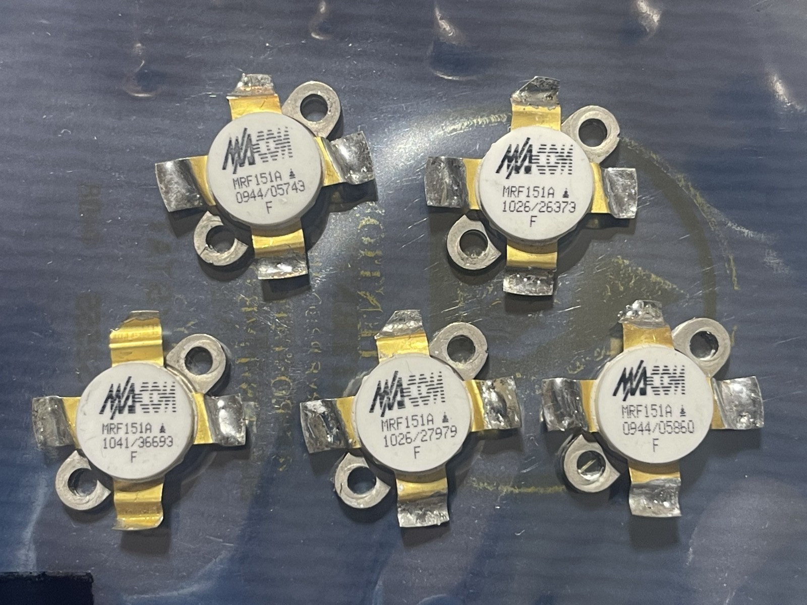Lot of 5 M/A-COM (MOTOROLA) MRF 151A RF Transistors ( Tested GOOD )
