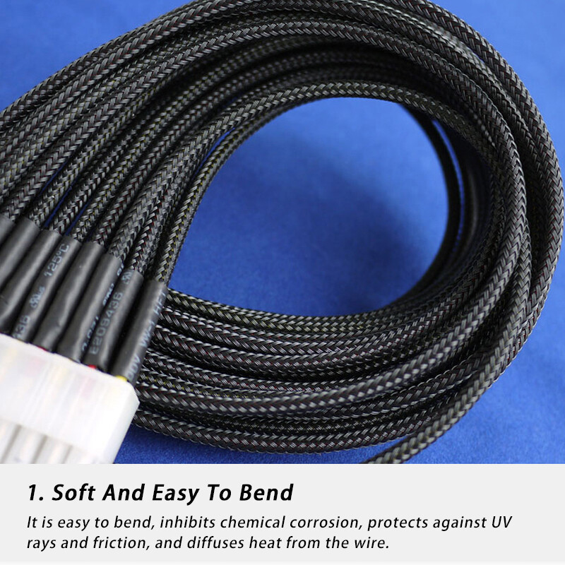 PET Expandable Braided Tube Harness Sheath Cable Wire Sleeving Dense 3mm Width