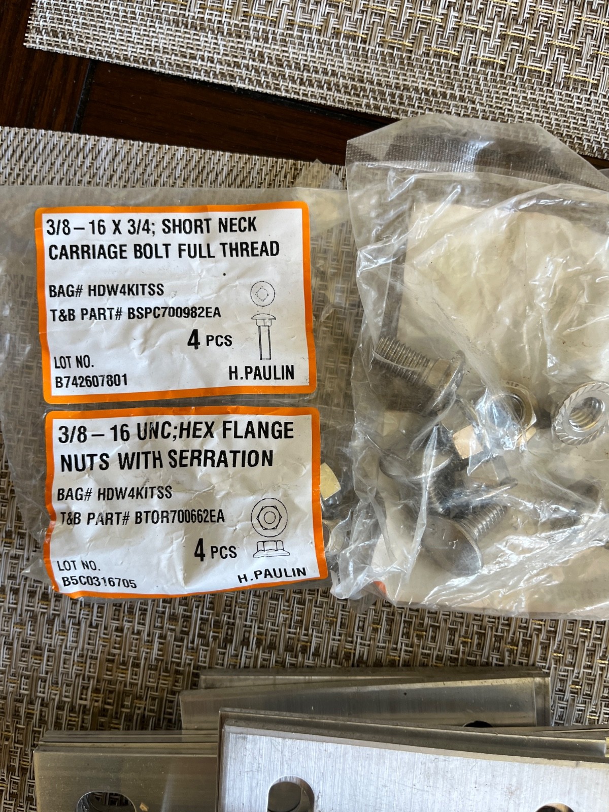 8 NOS Chalfant Aluminum Cable Tray Splice Plate 3-3/4″ x 6″ + S/S nut bolt