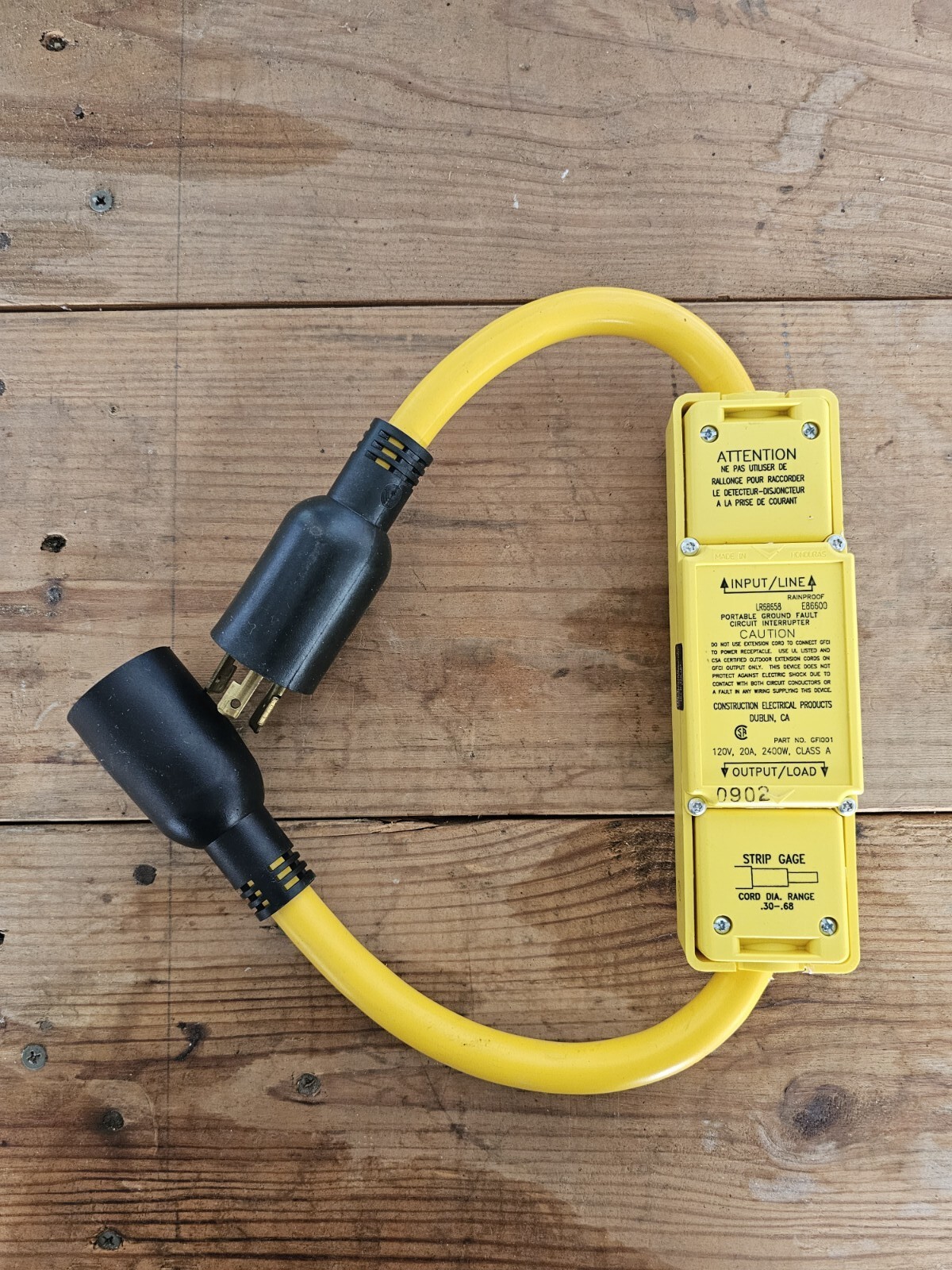 CEP 1443G2 GFCI 2′ EXTENSION CORD 20A / 125V