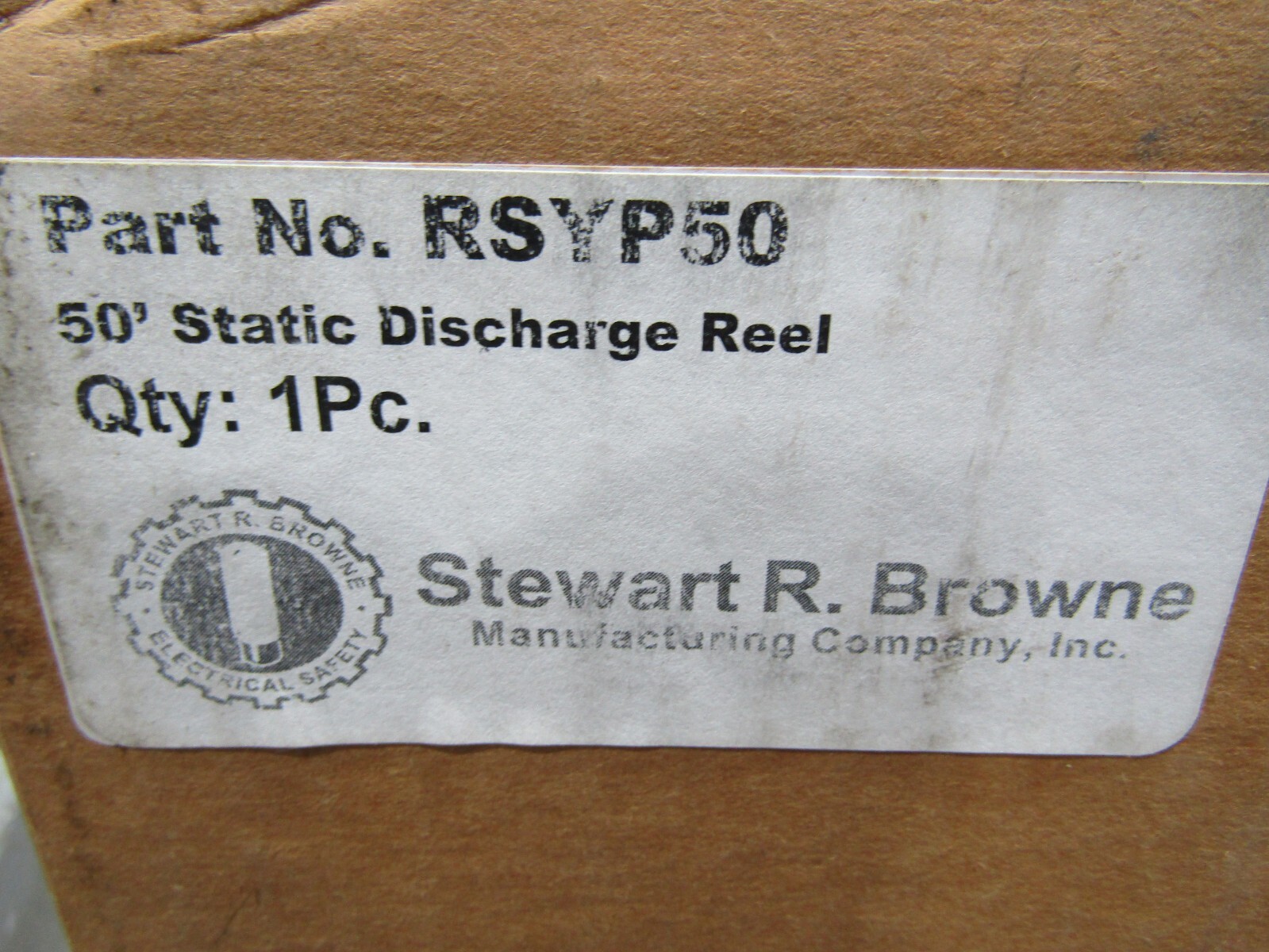 🔥NEW STEWART R. BROWN 50′ STATIC DISCHARGE REEL 50 FEET RSYP50