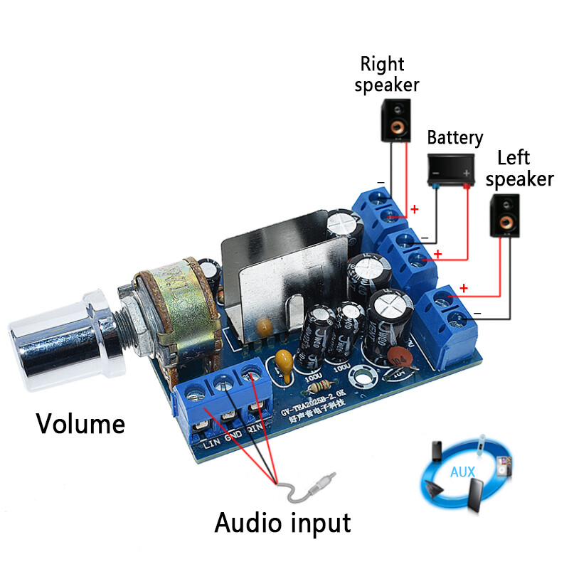 TEA2025B Audio Amplifier Board Dual Stereo For PC Speaker 3W+3W 5V 9V 12V CAR