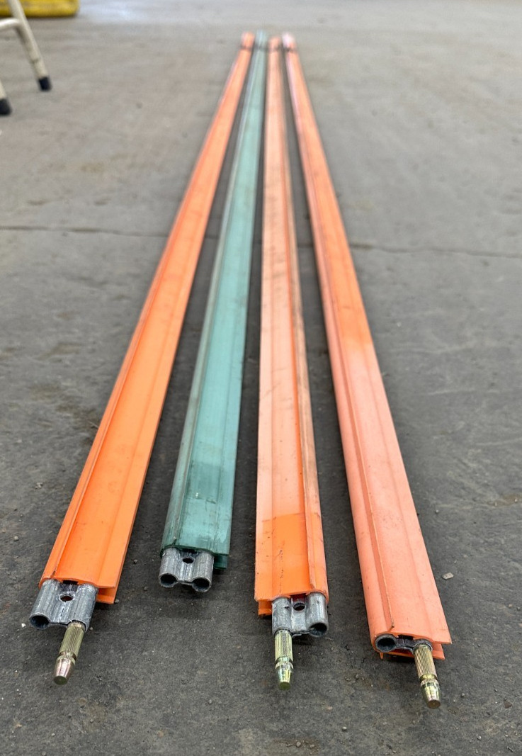 DUCT-O-WIRE FE-758-2 CONDUCTOR BAR ASSEMBLY OAL-12 FT. SECTIONS (LOT OF 4)