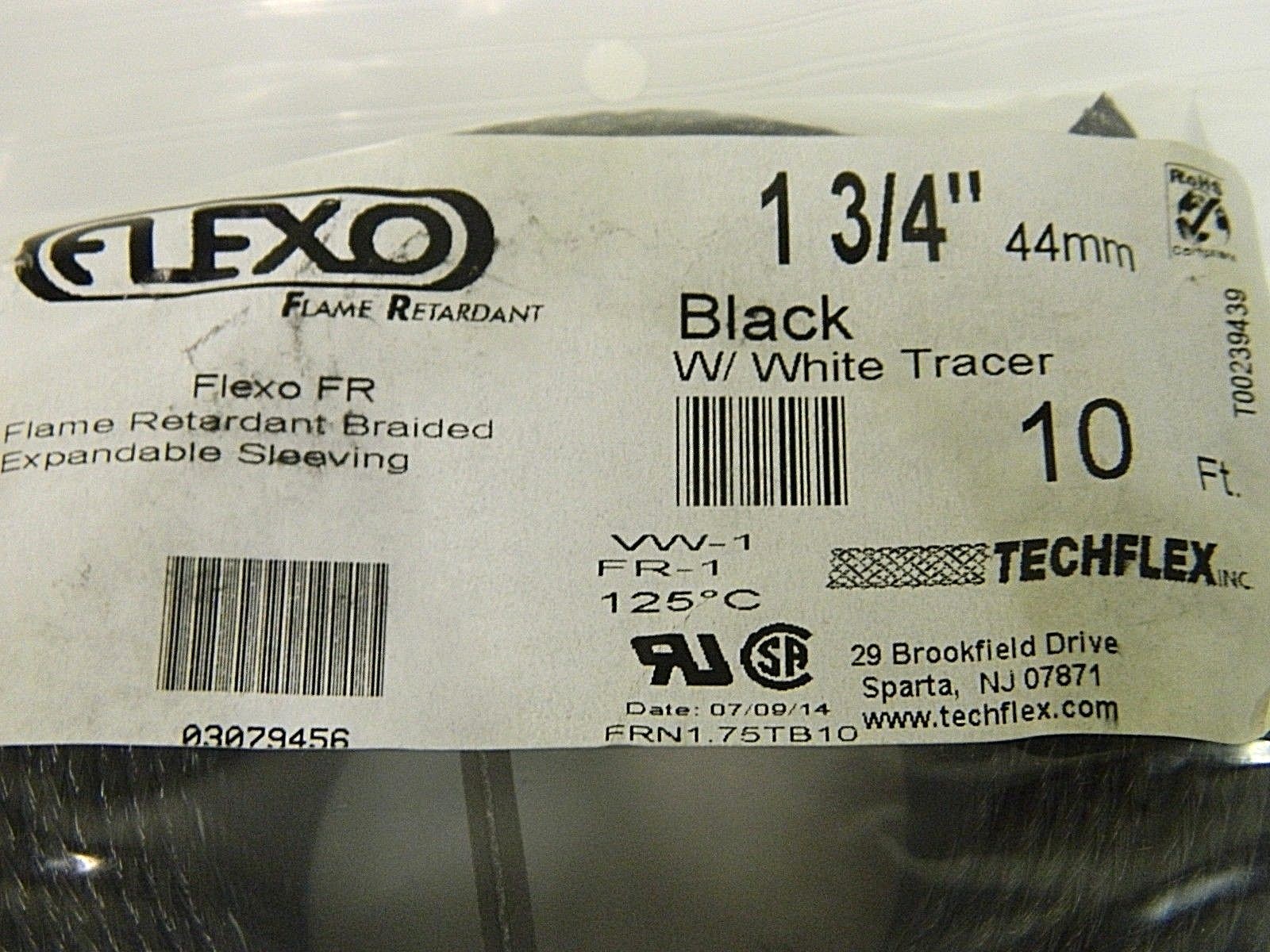 Flexo Flame Retardant Braided Expandable Sleeving 1-3/4″ 10 Ft Qty 1 FRN1.75TB10