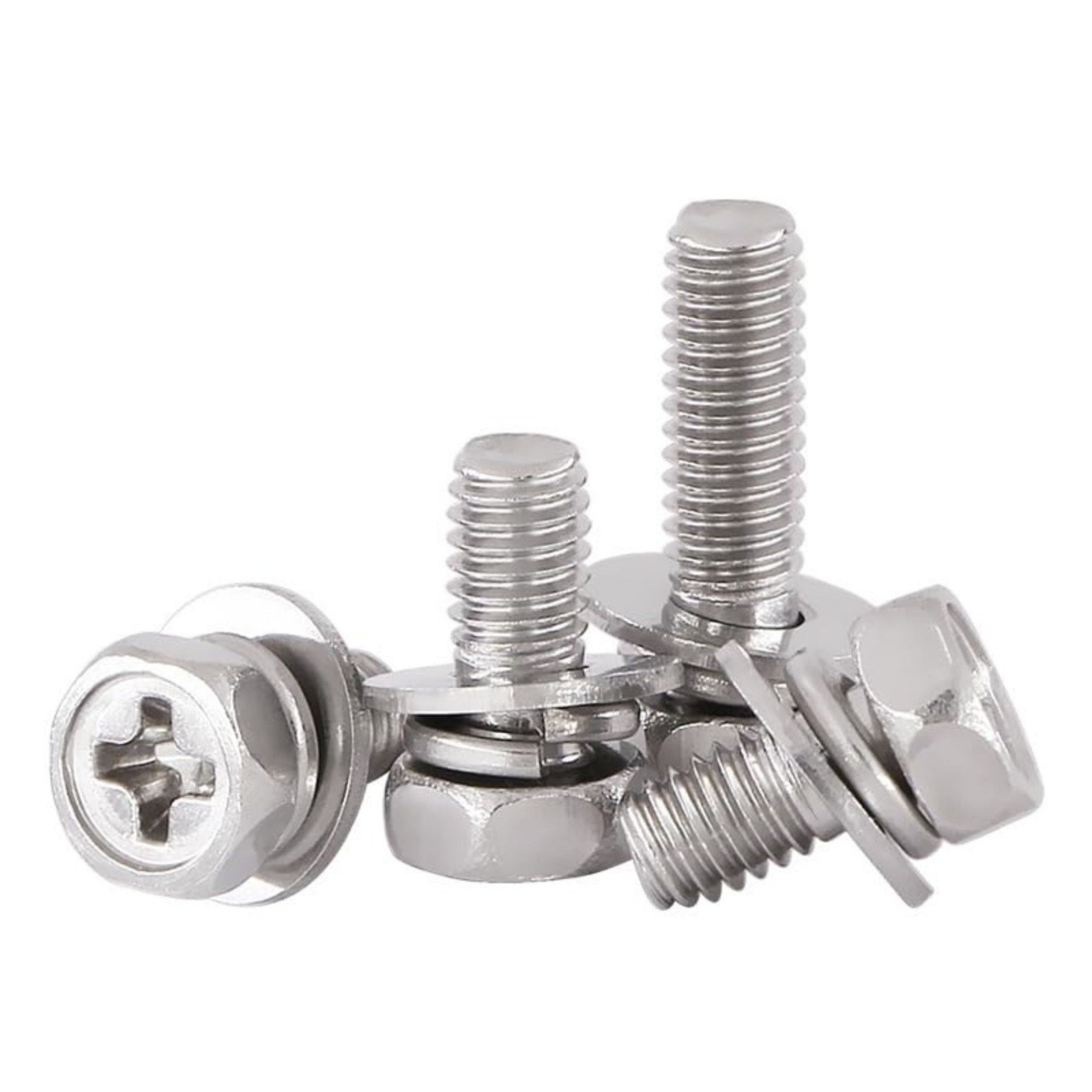 6-Pack Motorcycle Battery Terminal M6 x16mm Square Nut Kit Stainless Steel 304