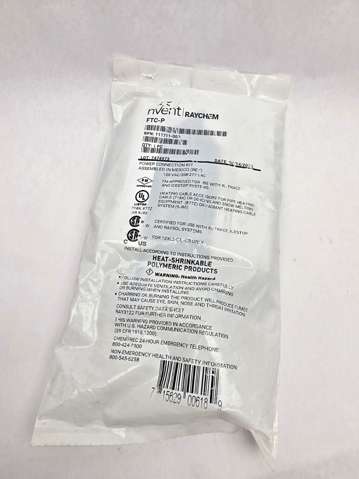 FTC-P Raychem Power Connection Kit, NEW-FREE SHIPPING