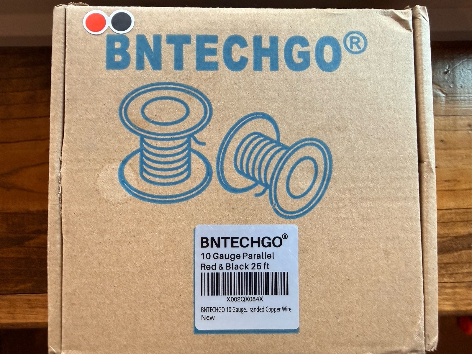 BNTECHGO 10 Gauge Parallel Red & Black 25 ft. NEW!