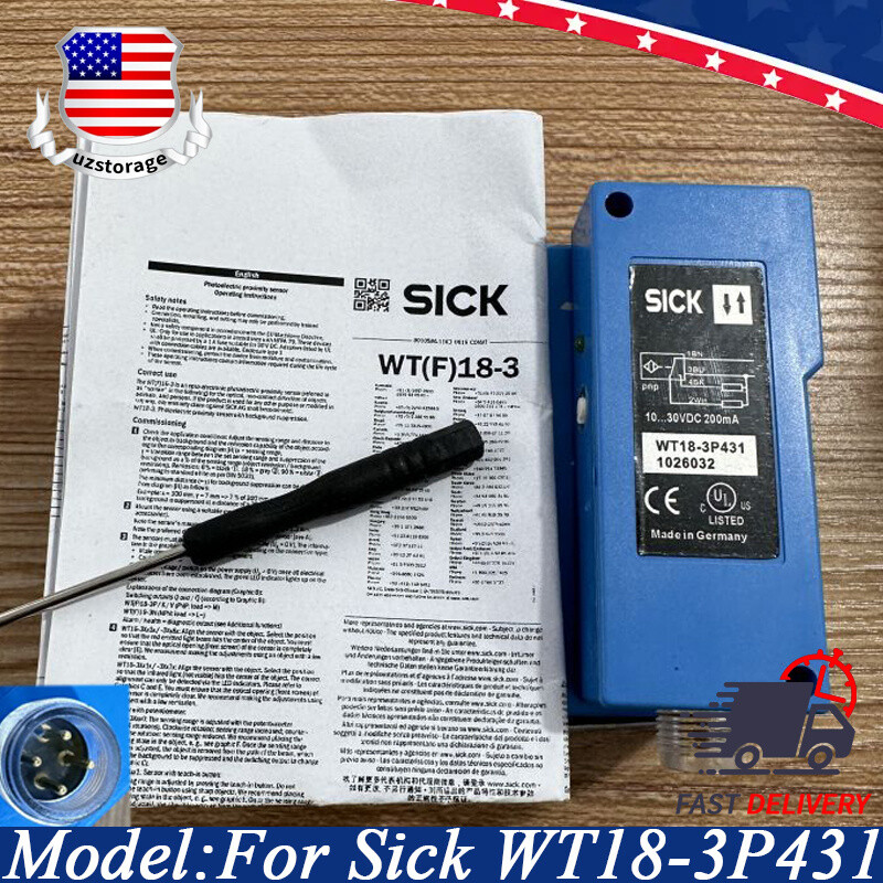 10-30VDC PNP 4Pins Photoelectric Sensor For SICK WT18-3P431 1026032 US Stock