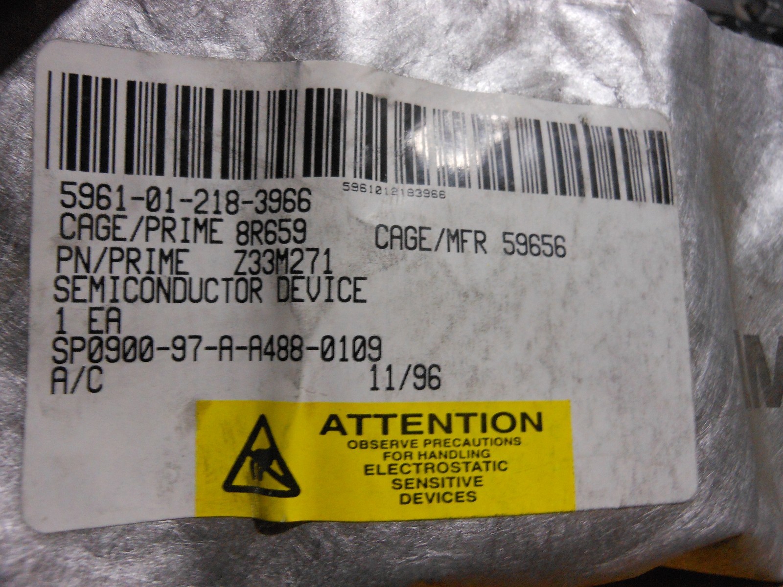 CKE / DEAN TECH VARISTOR PART # Z33M271 NSN: 5961-01-218-3966 CKE-Z33M382