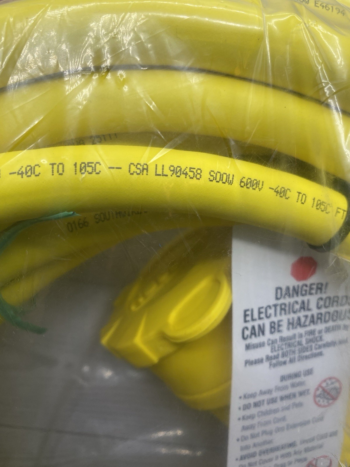 Ericson 2310PW6P123B Cord set IP69K WATERTIGHT 12/3 SOW 50FT L5-20P L5-20C NEW
