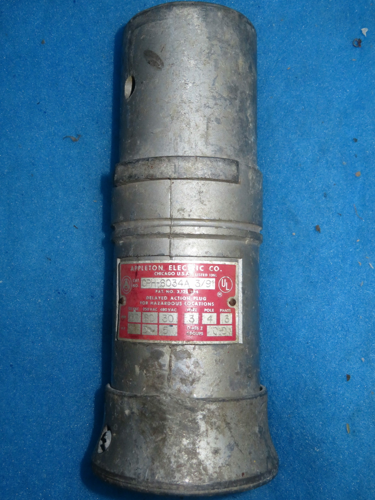 Appleton CPH-6034A 3 Wire 4 Pole Delayed Action Plug + 1 Year Warranty