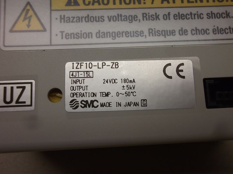 SMC IZF10-LP-ZB Air ionizing fan, 24VDC, 5kV
