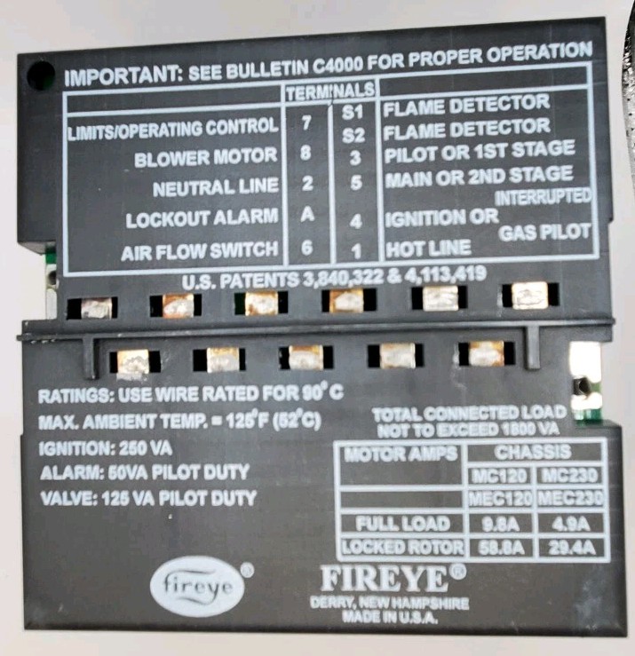NEW FIREYE MC120 Chassis 120V 50/60Hz 01-MC120