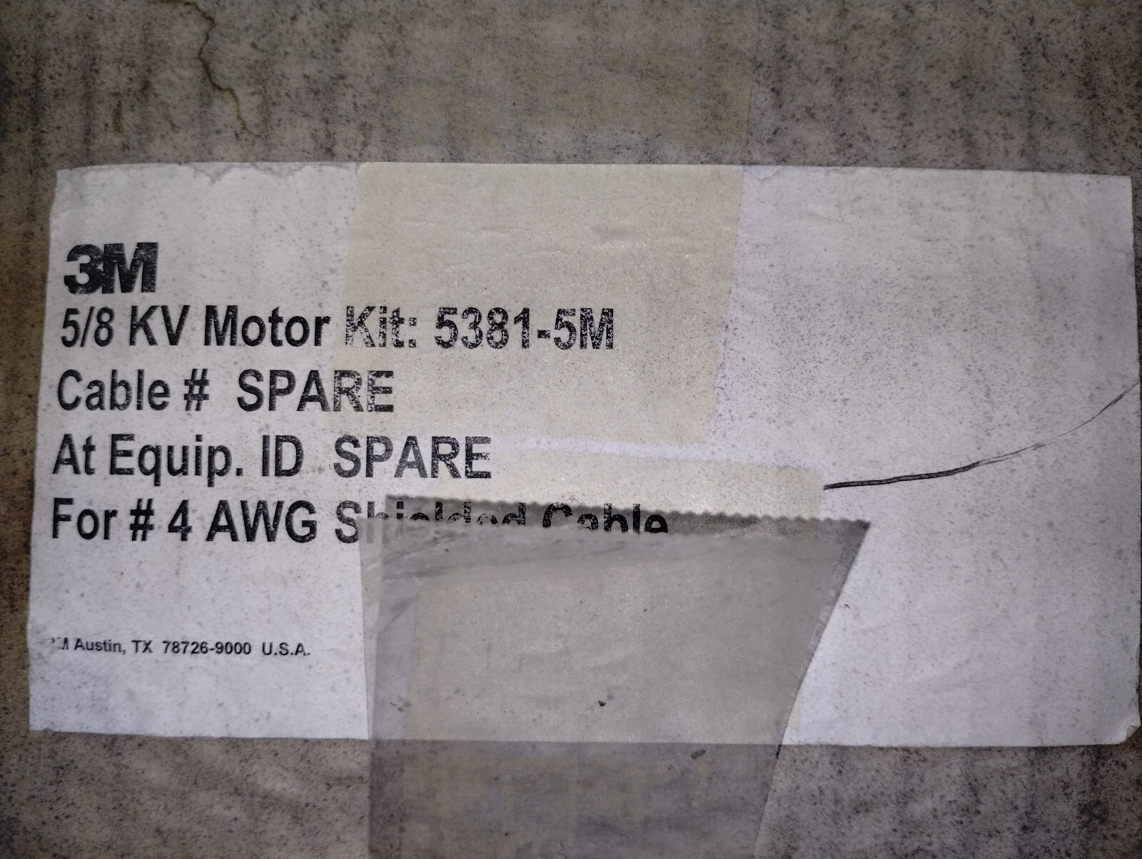 3M 5381-5M 5/8 KV Motor Lead Splicing Kit 2 Splices for #4 AWG SHIELDED CABLE