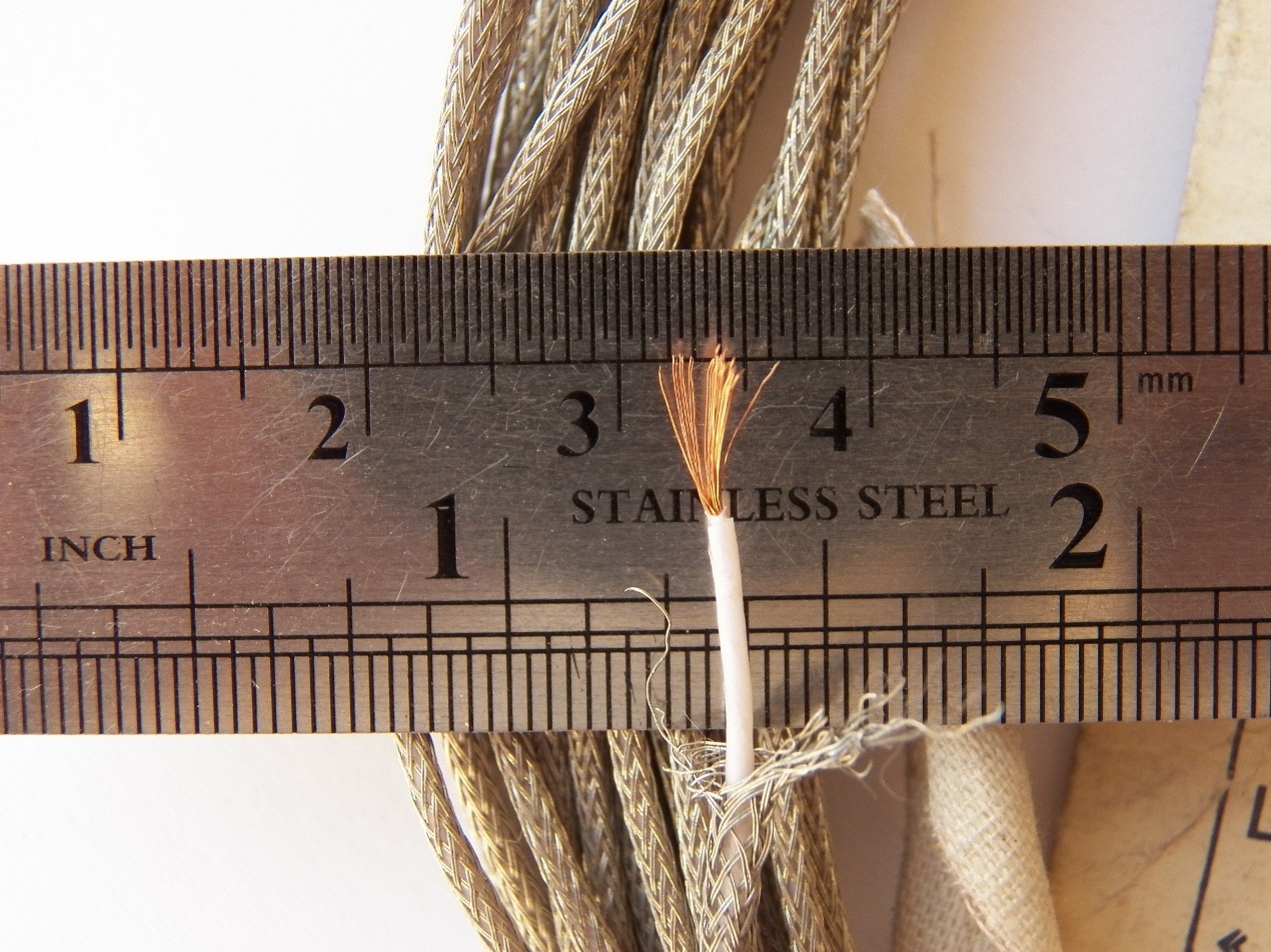 0.14mm2 26AWG ex-USSR Cu Shielded Teflon PTFE Wire MGTFE QTY=3m ~10ft