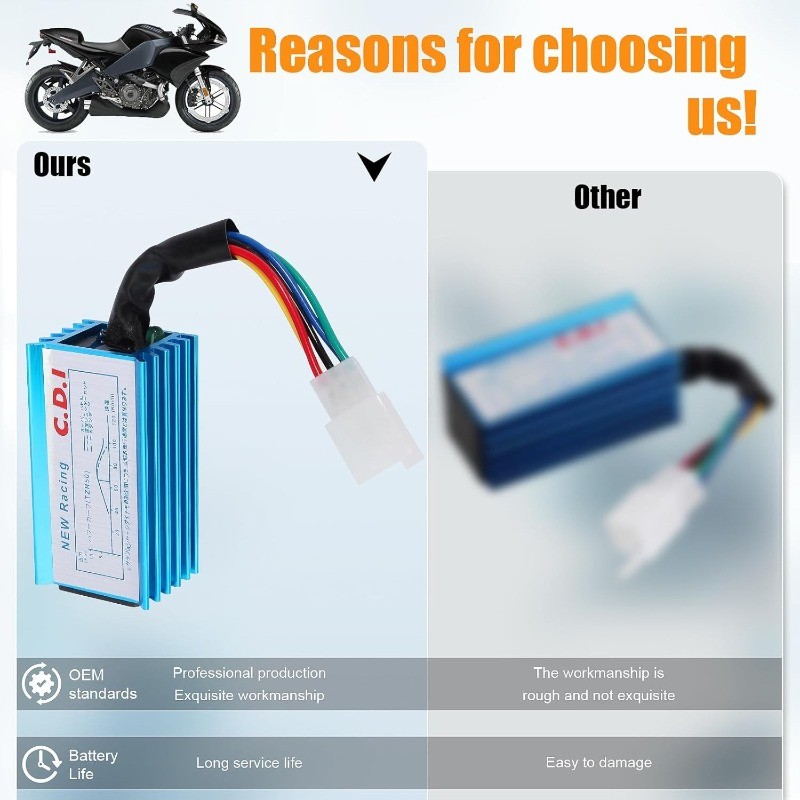 Racing 5 Pins AC CDI Box for 50cc – 70cc 90cc 110cc 125cc 150cc S Size: 5 pins