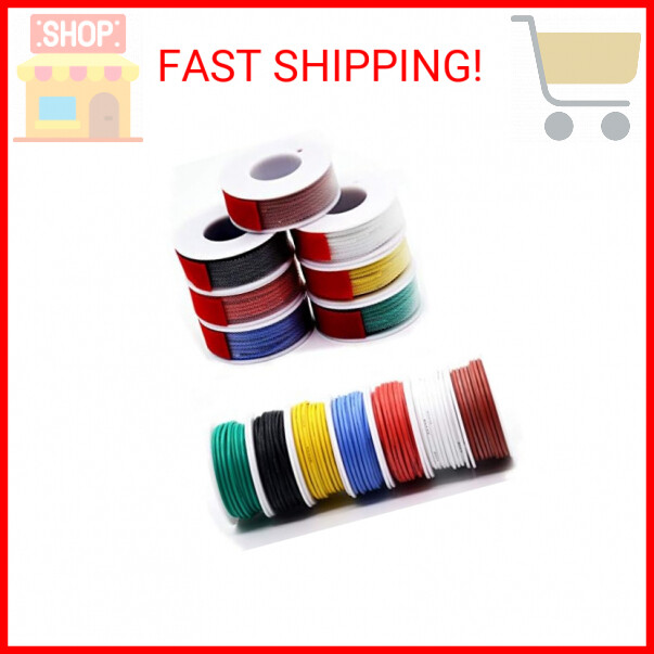 22 awg Silicone Electrical Wire Cable 7 Colors (26ft Each) 22 Gauge Hookup Wires