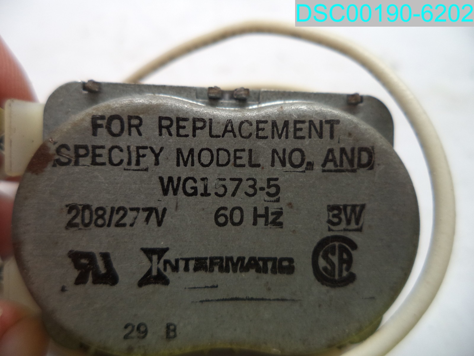 Used: WG1573-5 Intermatic Time Clock Replacement Motor