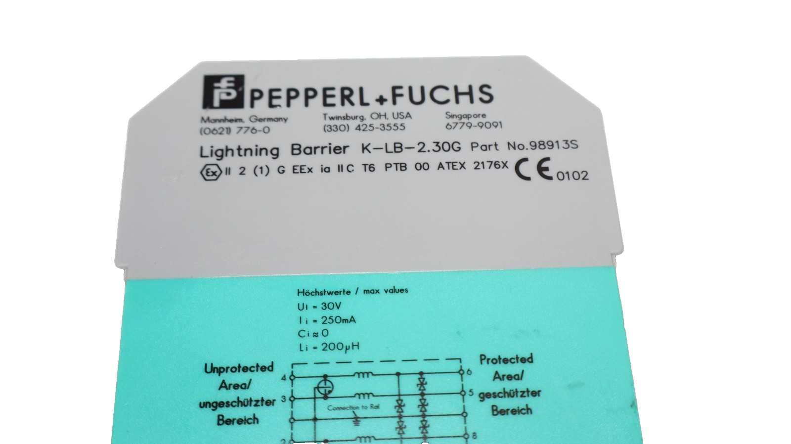 Pepperl + Fuchs Safety Lightning Barrier K-LB-2.30G , 98913S KLB2.30G