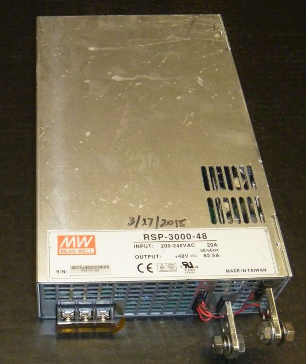 MeanWell RSP-3000-48 Enclosed Industrial Power Supply 48V DC, 62.5A 3000W