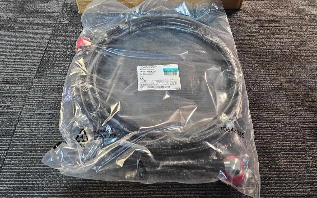 Commscope Sureflex Cable Assembly 20FT FSJ4 TMB Black F4TMB-DMDR-20