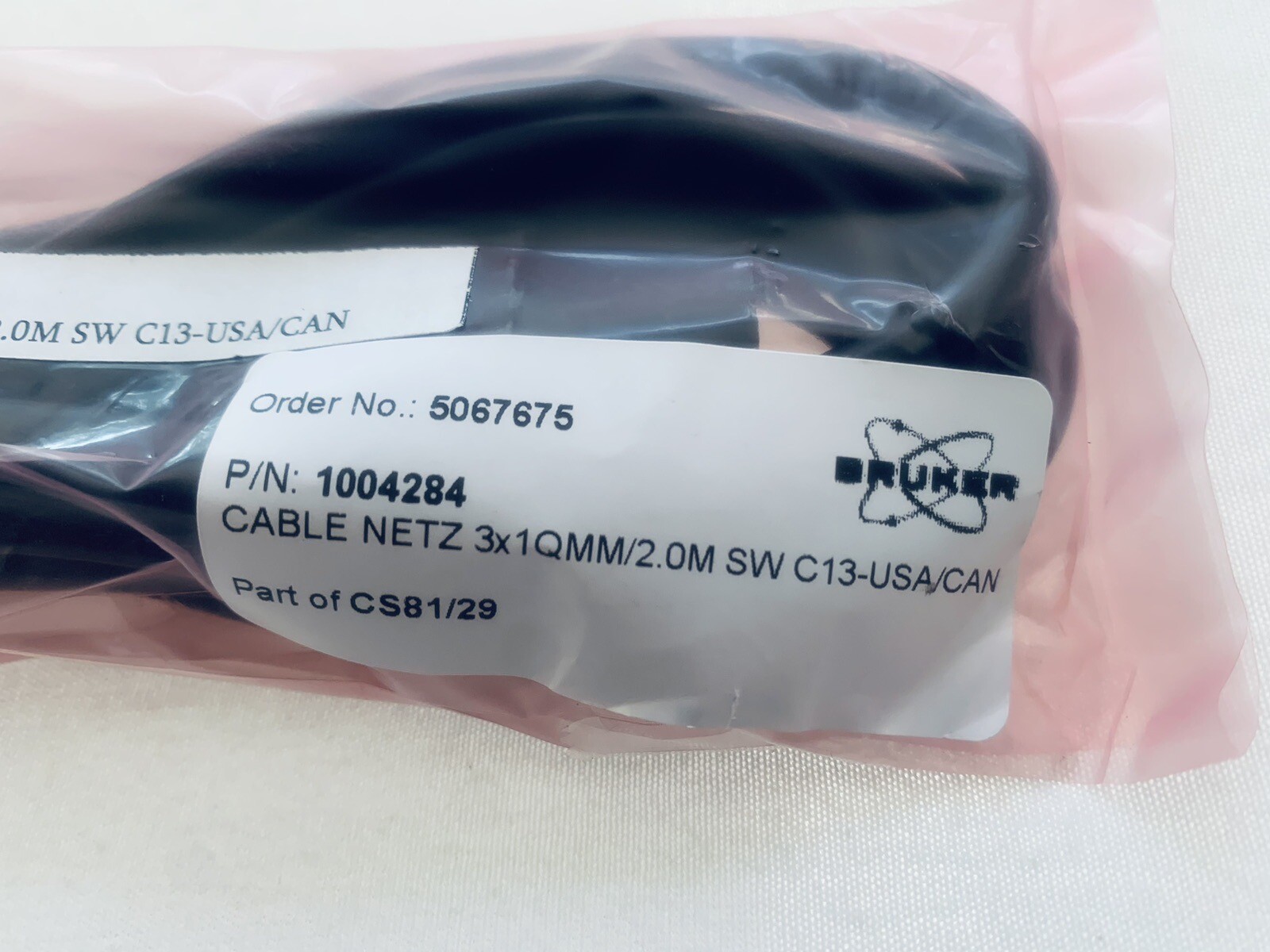Cable Netz 3X1Qmm/2.0M ￼SW C13 – Usa/Can ~ 100-4284 ~ part of CS81/29