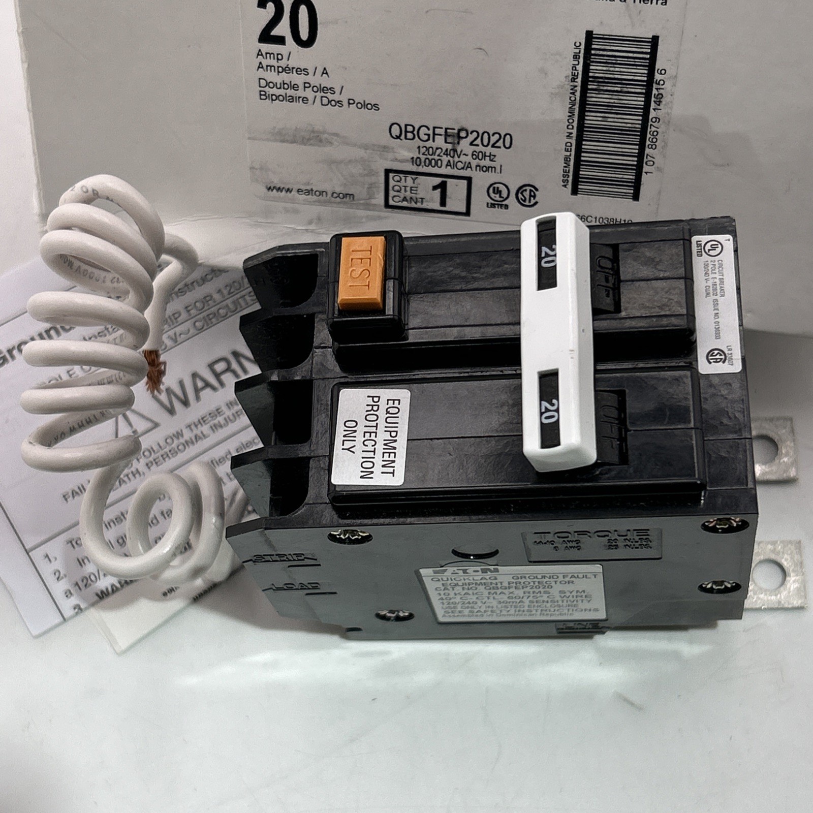 NIB – Eaton – QBGFEP2020 – Cutler-Hammer Quicklag Type Qbgfep Thermal Magnetic