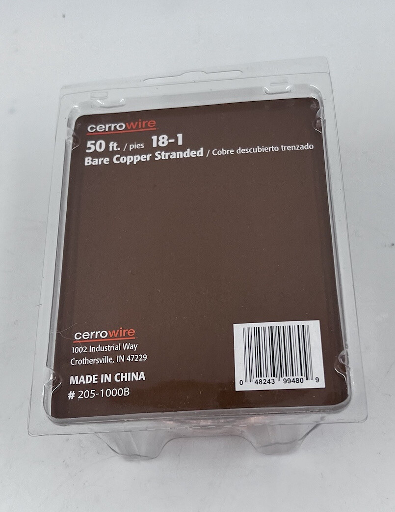 NEW Cerrowire 50 ft. 18-1 Bare Copper Stranded Grounding Wire 205-1000B