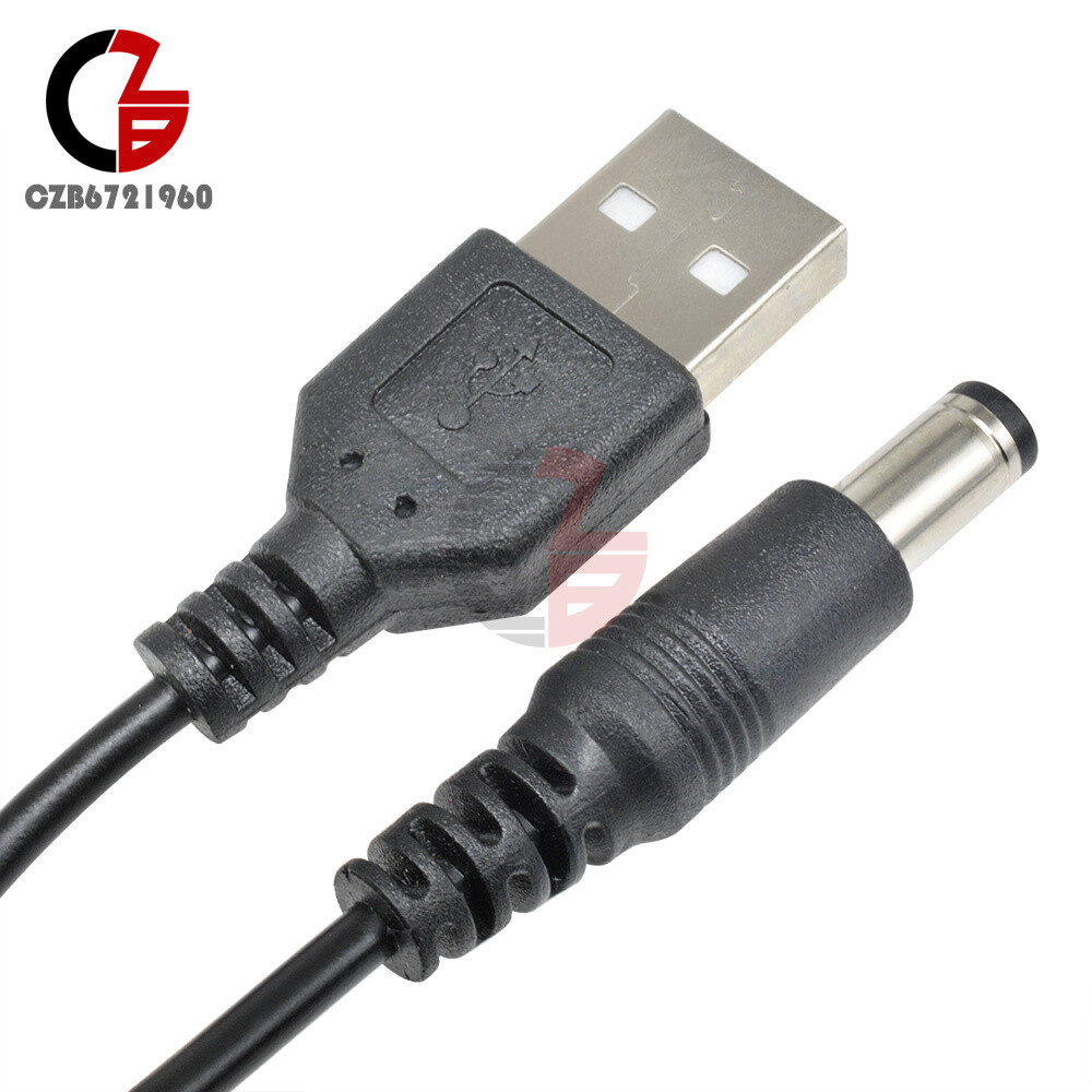 10PCS USB 2.0 Male A To DC 5.5mm x 2.1mm Plug DC Power Supply Cord Socket Cable