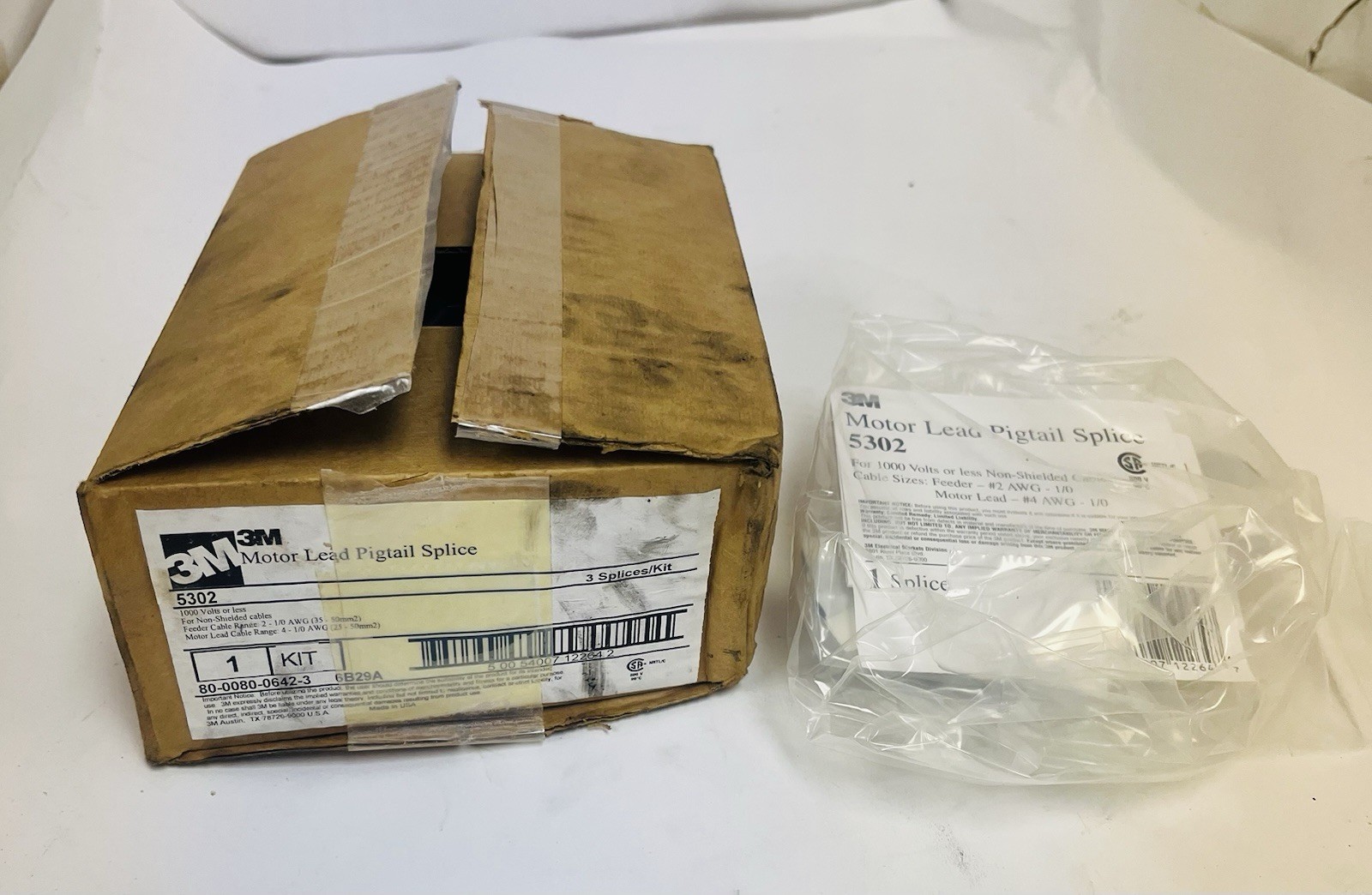 3M NO. 5302 3M MOTOR LEAD PIGTAIL SPLICE 5302 1 KV 1-HOLE LUG CONNECTION