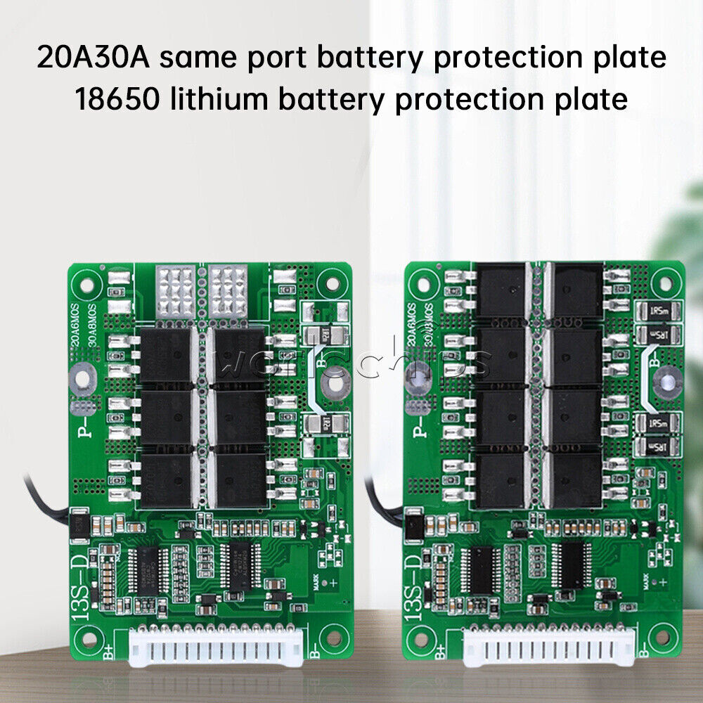 13S 48V 20A 30A Same Port Battery Protection Board for 18650 Li-ion Battery New