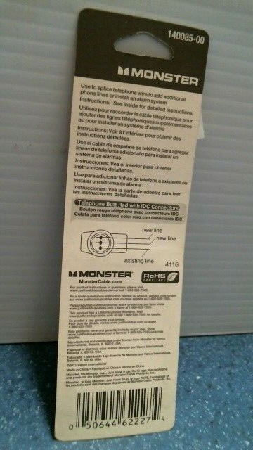 Monster telephone Butt Red With IDC Connectors (140085-00) FS