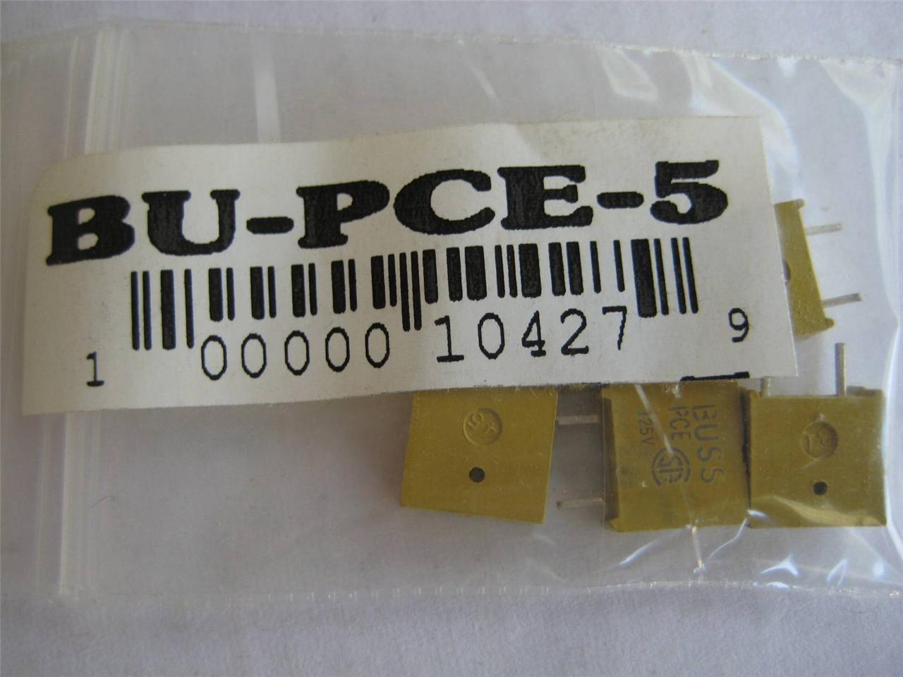 5X BUSSMANN FUSE Fast Acting PCE 5 Amp 125V NOS” Radial Lead PC TRON